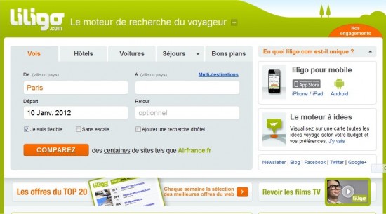 Page d'accueil de liligo.com