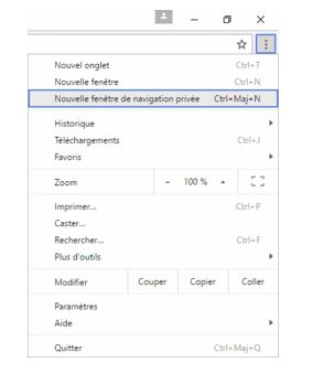 passer en navigation privée