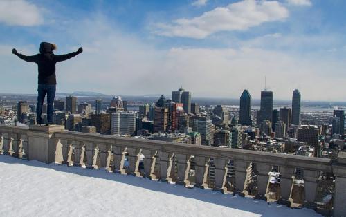 Bruno à Montréal, l'une de ses destinations préférées.