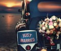 Just married car sea 120x100
