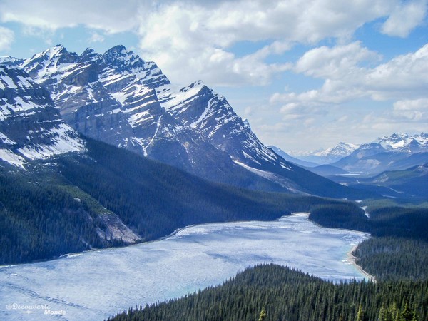 Le lac Peyto sur la promenade des glaciers en Alberta.