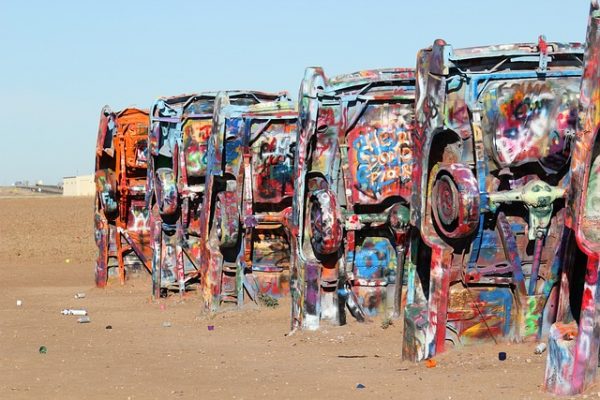 Cadillac ranch aux États-Unis