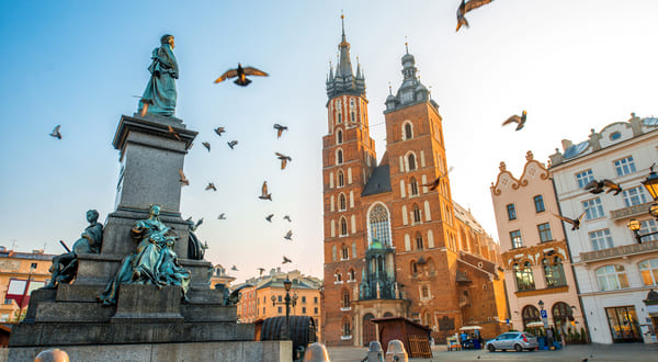 la place du marché à Cracovie 