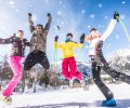 Groupe damis au ski 120x100