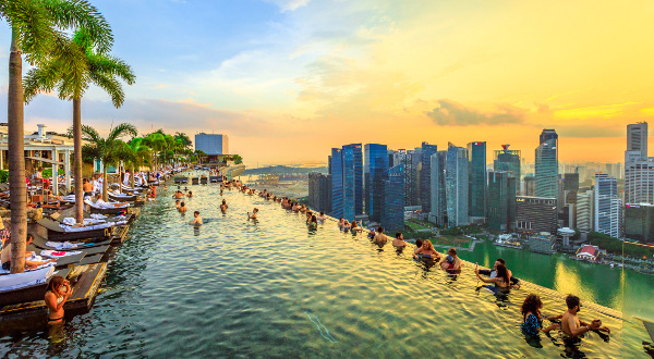 La piscine du Marina Bay Sands, Singapour