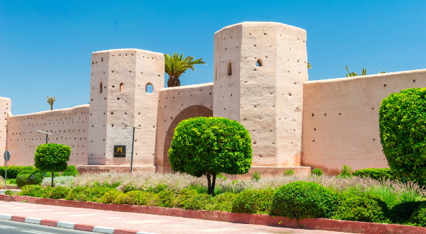 Marrakesh, Morocco - June 3, 2018: Entrance to Royal Mansour Marrakech.