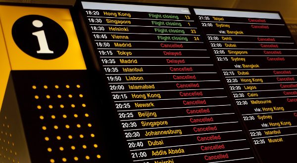 tableau d'affichage aéroport