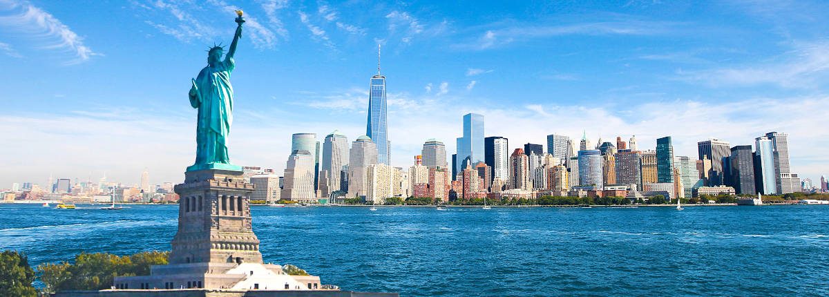 New York City Skyline Statue of Liberty