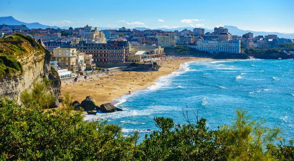 Biarritz Grande Plage (beach) in summer, France (Biarritz Grande Plage