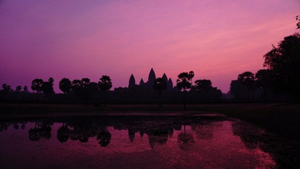 Coucher de soleil au temple d'Angkor