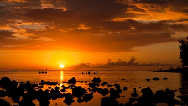Coucher de soleil sur l'île de La Réunion