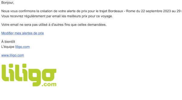 Alerte prix liligo